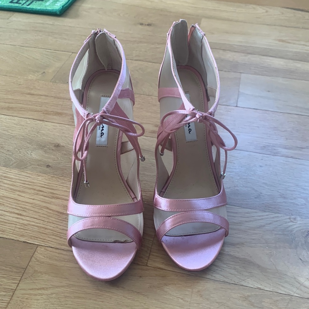 Nina Shoes | Pink & Mesh Stilettos | 9